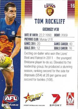 2012 Select AFL Champions #16 Tom Rockliff Back